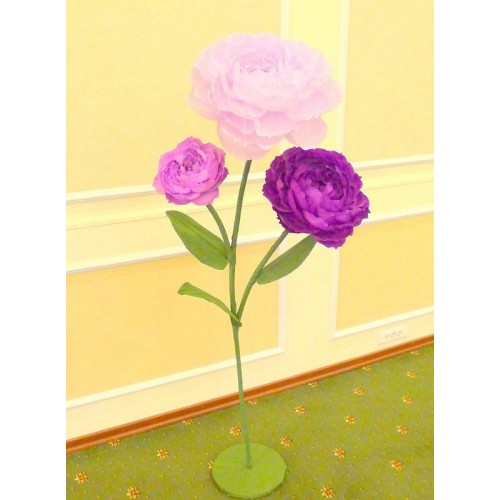 Ростовой бумажный цветок "Тройной пион"